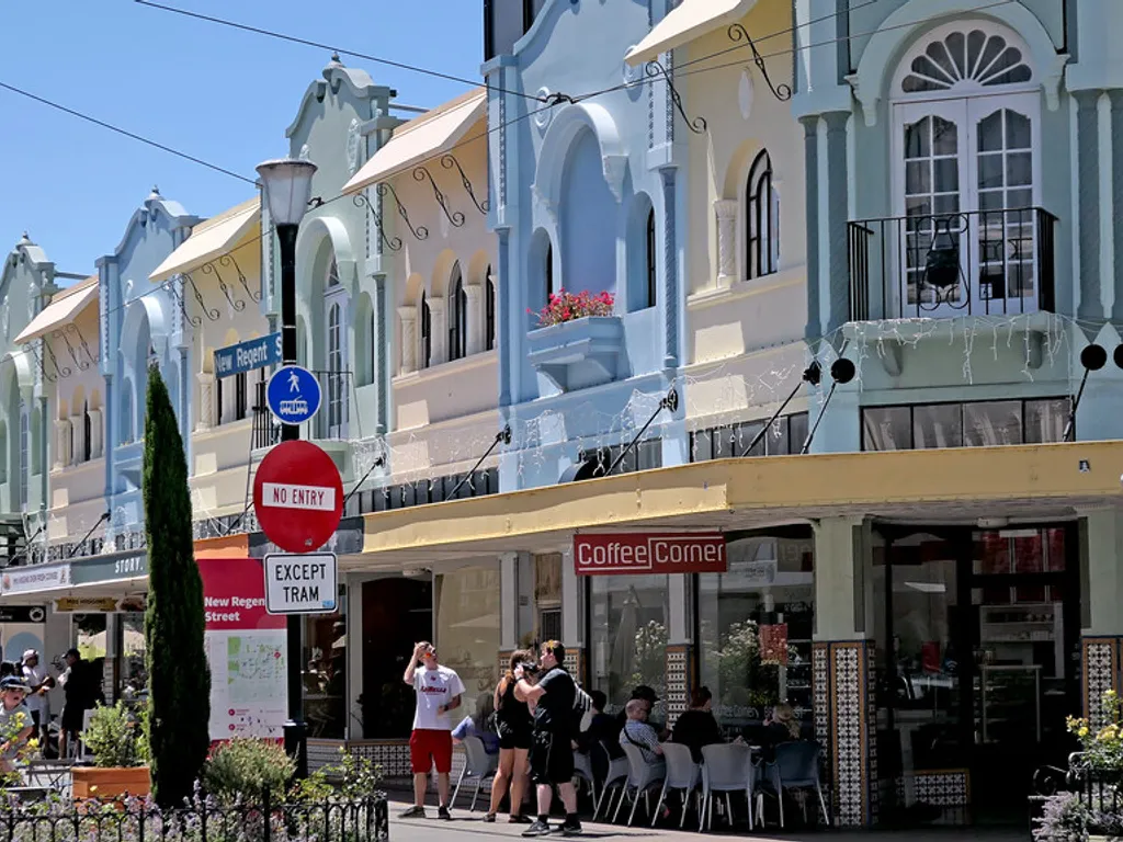 Shopfronts on New Regent Street, Christchurch