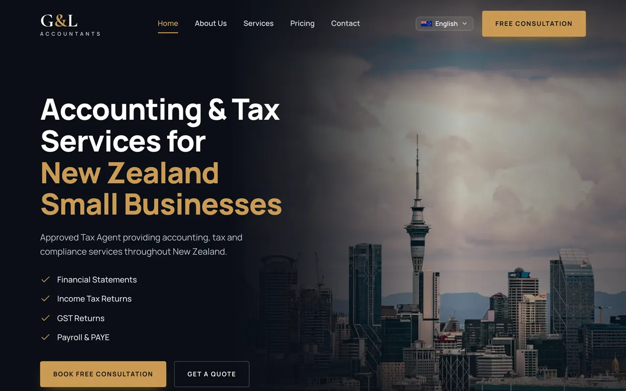 G&L Accountants website on desktop and mobile