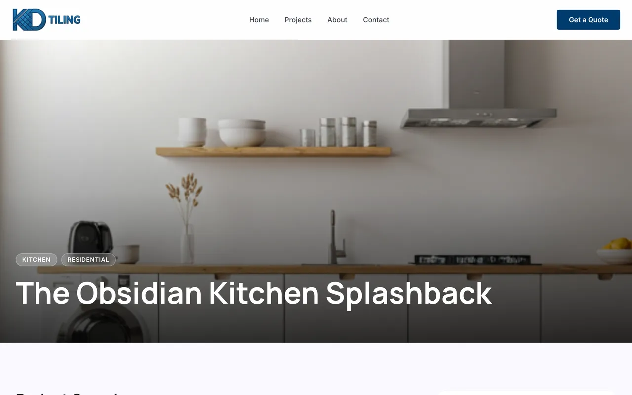 KD Tiling project page: kitchen splashback